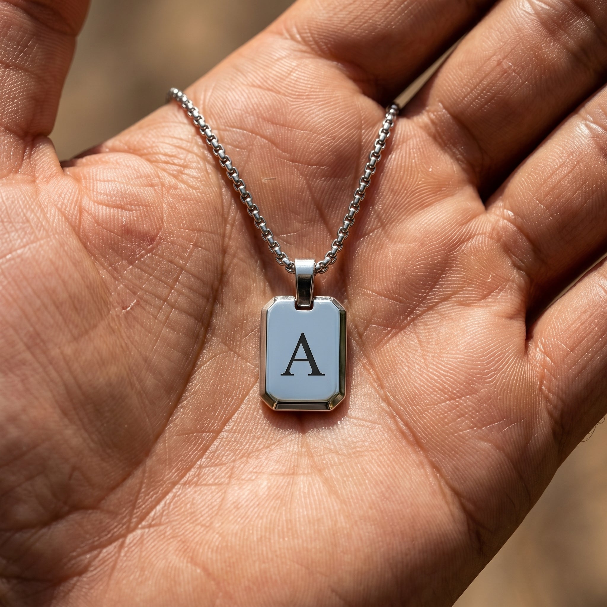 Initial Necklace "Tag"